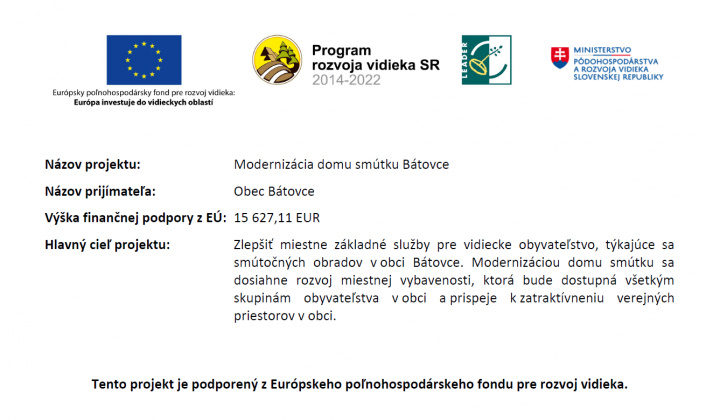 Fotka - Modernizácia domu smútku Bátovce