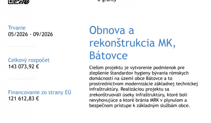 Fotka - Obnova a rekonštrukcia miestnych komunikácií, Bátovce