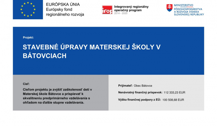 Fotka - Stavebné úpravy Materskej školy v Bátovciach